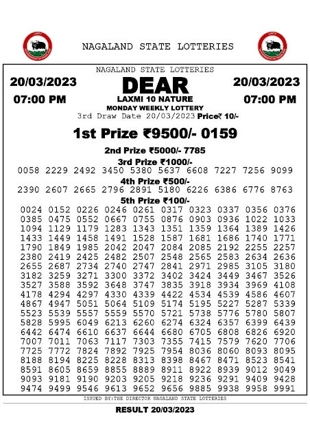 nagaland-lottery-result-20-03-2023-dear-laxmi-10-nature-monday-today-7-pm