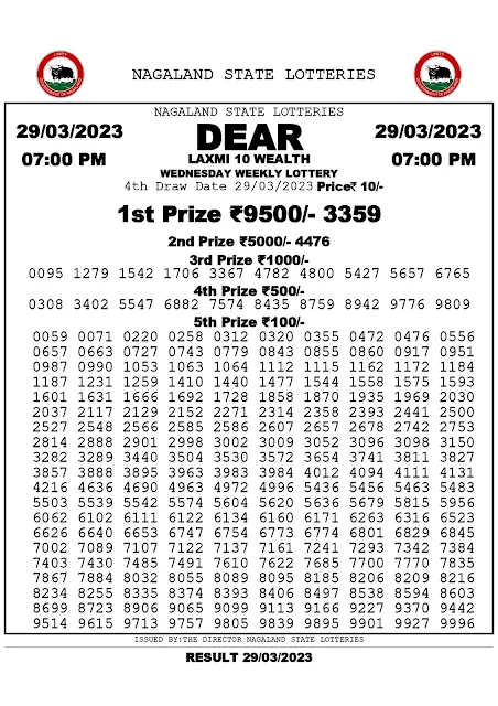 nagaland-lottery-result-29-03-2023-dear-laxmi-10-wealth-wednesday-today-7-pm