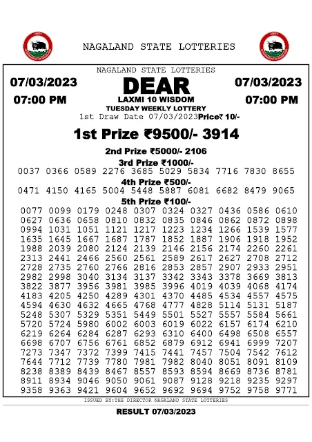 nagaland-lottery-result-07-03-2023-dear-laxmi-10-wisdom-tuesday-today-7-pm