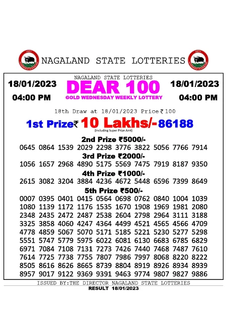nagaland-lottery-result-18-01-2023-dear-100-gold-wednesday-today-4-pm