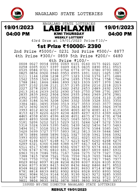 nagaland-lottery-result-19-01-2023-labhlaxmi-kiwi-thursday-today-4-pm