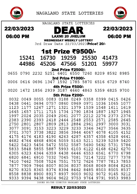 nagaland-lottery-result-22-03-2023-dear-laxmi-20-jhelum-wednesday-today-6-pm