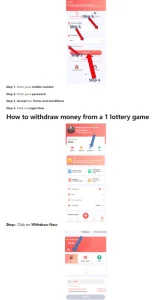 B1 Lottery app menu and profile area