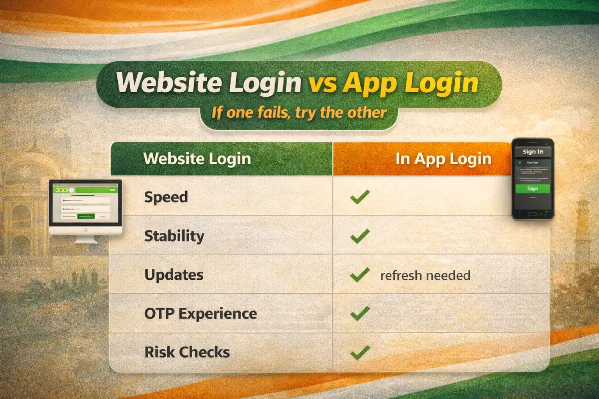 82 Lottery login website vs app comparison for India users (sample)